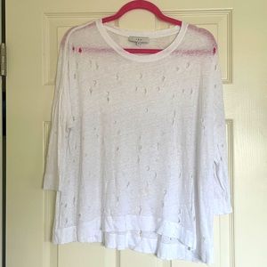 IRO Gwendy Linen Holes T shirt